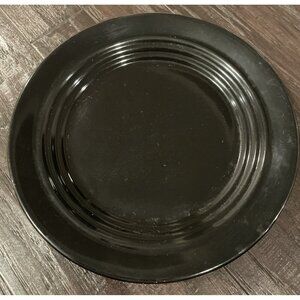 Bosco Ware BW Black Ribbed Salad Plate Beehive 8.5 Inch Vintage